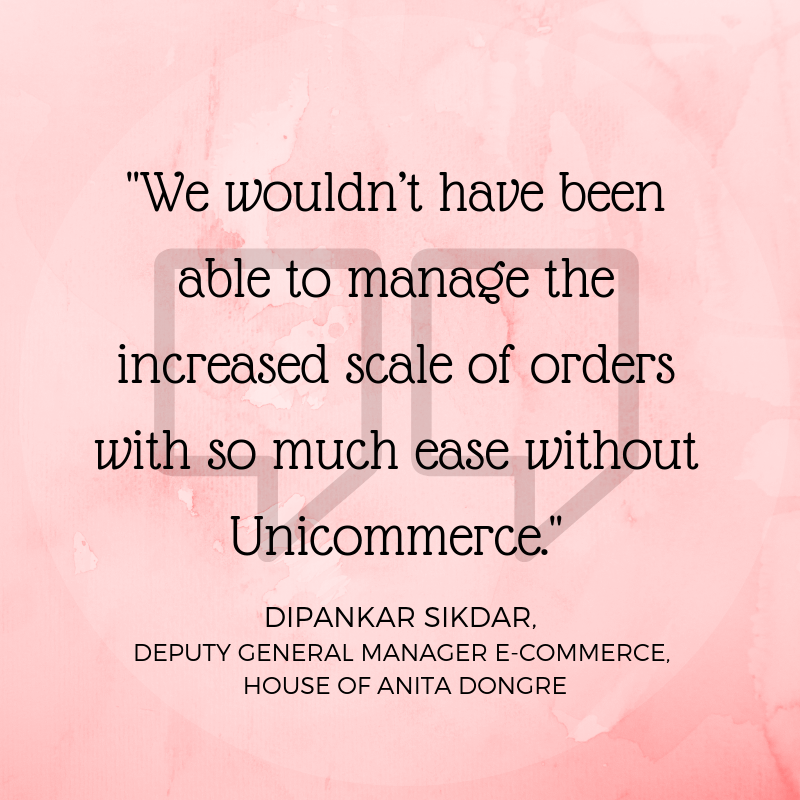 Dipankar Sikdar on Unicommerce House of anita dongre partnership